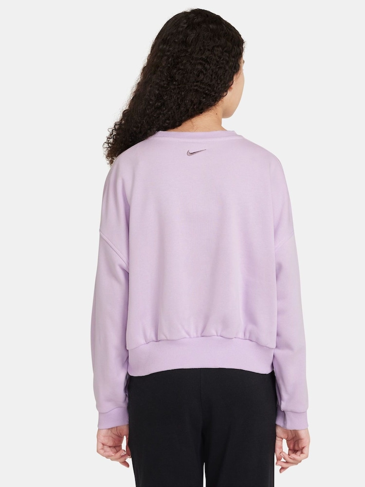 Nike Doll Lilac Boxy Varsity Crew Neck Sweatshirt - Image 2 of 3
