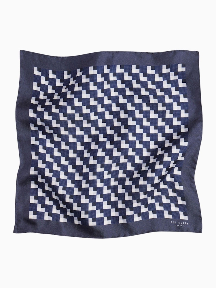 Ted Baker Tailoring Blue Geopok Pocket Square - Image 2 of 3