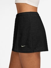 Nike Black Sportswear Chill Terry Mid Rise French Terry Mini Skort - Image 3 of 4