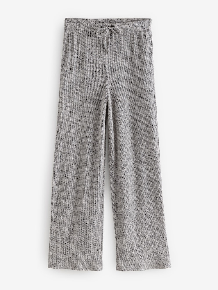 Gris - Pantalons texturés à cordon de serrage ample - Image 6 of 8