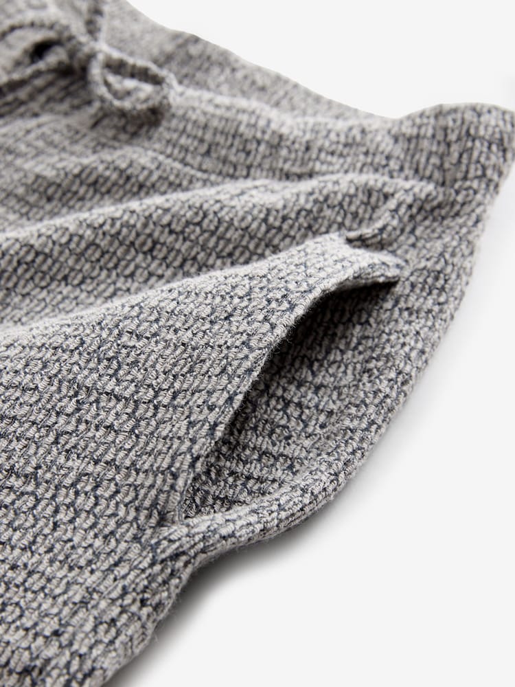 Gris - Pantalons texturés à cordon de serrage ample - Image 8 of 8