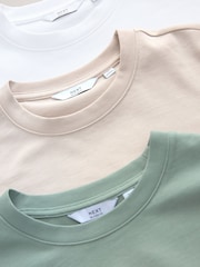 White/Green/Neutral - Футболка свободного кроя из 100% хлопка с принтом - Image 11 of 12