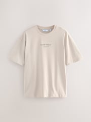 White/Green/Neutral - Футболка свободного кроя из 100% хлопка с принтом - Image 8 of 12