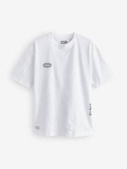 Blanc/Noir/Vert - T-shirt décontracté imprimé à imprimé épais 100% coton - Image 11 of 16
