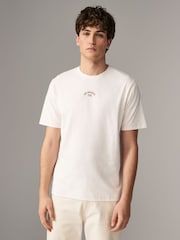 White/Blue/Brown Regular Fit Graphic 100% Cotton T-Shirts 3 Pack - Image 1 of 15