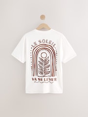White/Blue/Brown Regular Fit Graphic 100% Cotton T-Shirts 3 Pack - Image 12 of 15