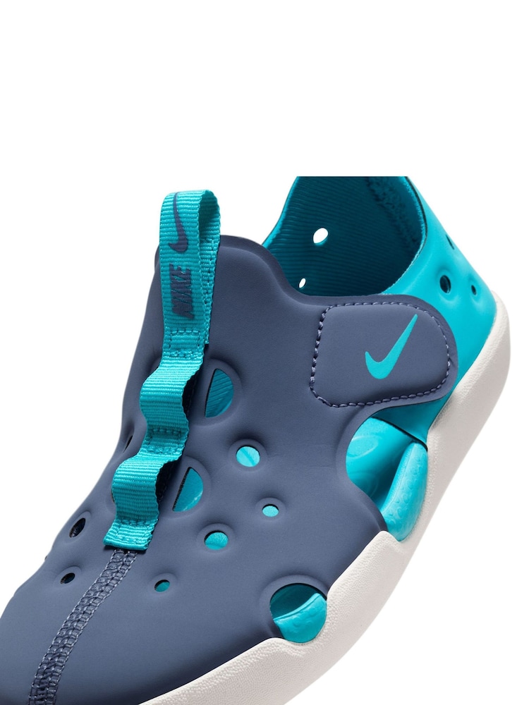 Nike Thunderstorm Blue Junior Sunray Protect Sandals - Image 10 of 12