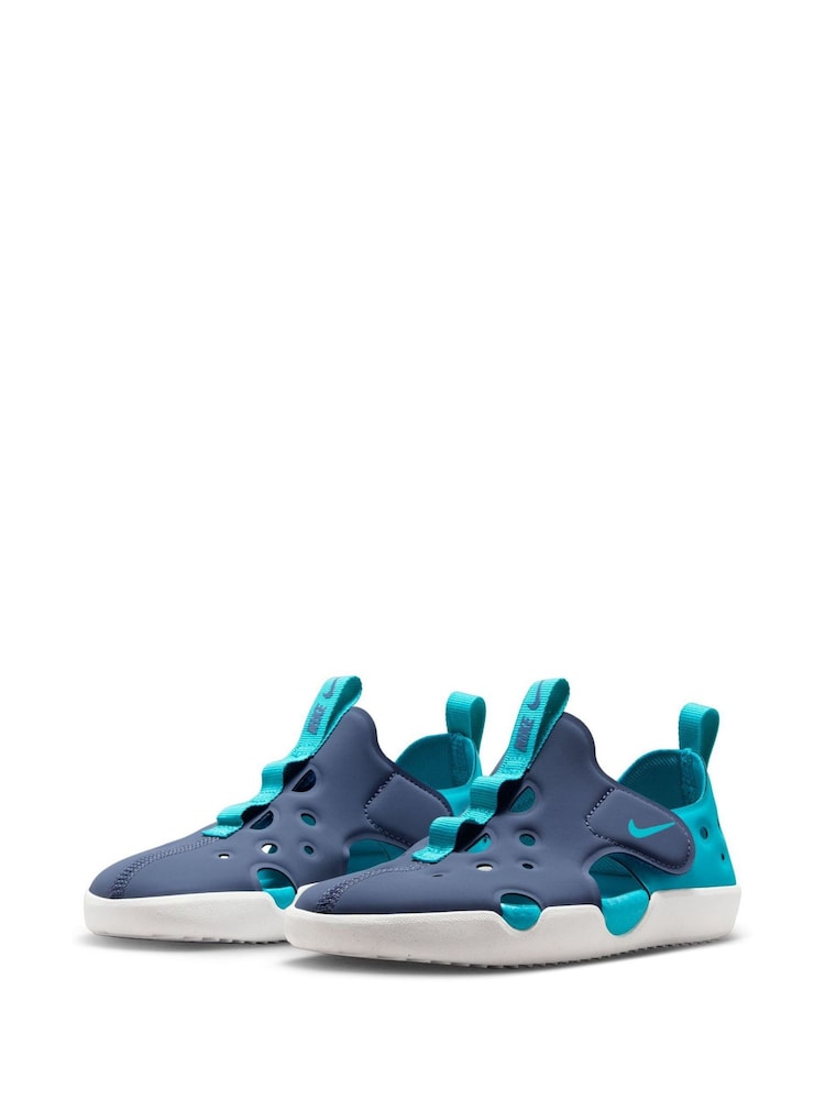 Nike Thunderstorm Blue Junior Sunray Protect Sandals - Image 5 of 12