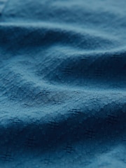 Navy Blue Textured Long Sleeve 100% Cotton Kurta - Image 7 of 7