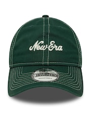 Темно-зеленая шапка из хлопка с контрастными строчками New Era 9Twenty 100% - Изображение 1 из 5