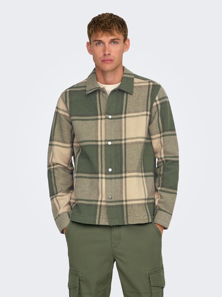 Only & Sons Checked dolg rokav; z dolgimi rokavi Button Over srajce - Slika 1 iz 7 Only & Sons Checked dolg rokav; z dolgimi rokavi Button Over srajce - Slika 1 iz 7