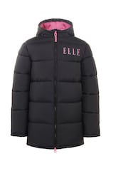 Elle Junior Girls Longline Puffer Black Jacket - Image 1 of 6
