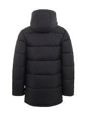 Elle Junior Girls Longline Puffer Black Jacket - Image 3 of 6