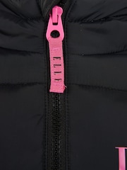 Elle Junior Girls Longline Puffer Black Jacket - Image 4 of 6
