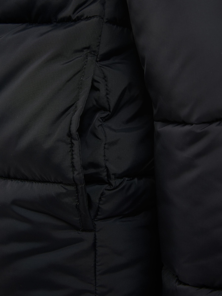 Elle Junior Girls Longline Puffer Black Jacket - Image 6 of 6