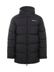 Ben Sherman Boys Longline Puffer Black Jacket - Image 1 of 6