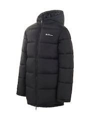 Ben Sherman Boys Longline Puffer Black Jacket - Image 2 of 6