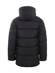 Ben Sherman Boys Longline Puffer Black Jacket - Image 3 of 6