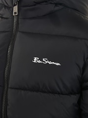 Ben Sherman Boys Longline Puffer Black Jacket - Image 4 of 6