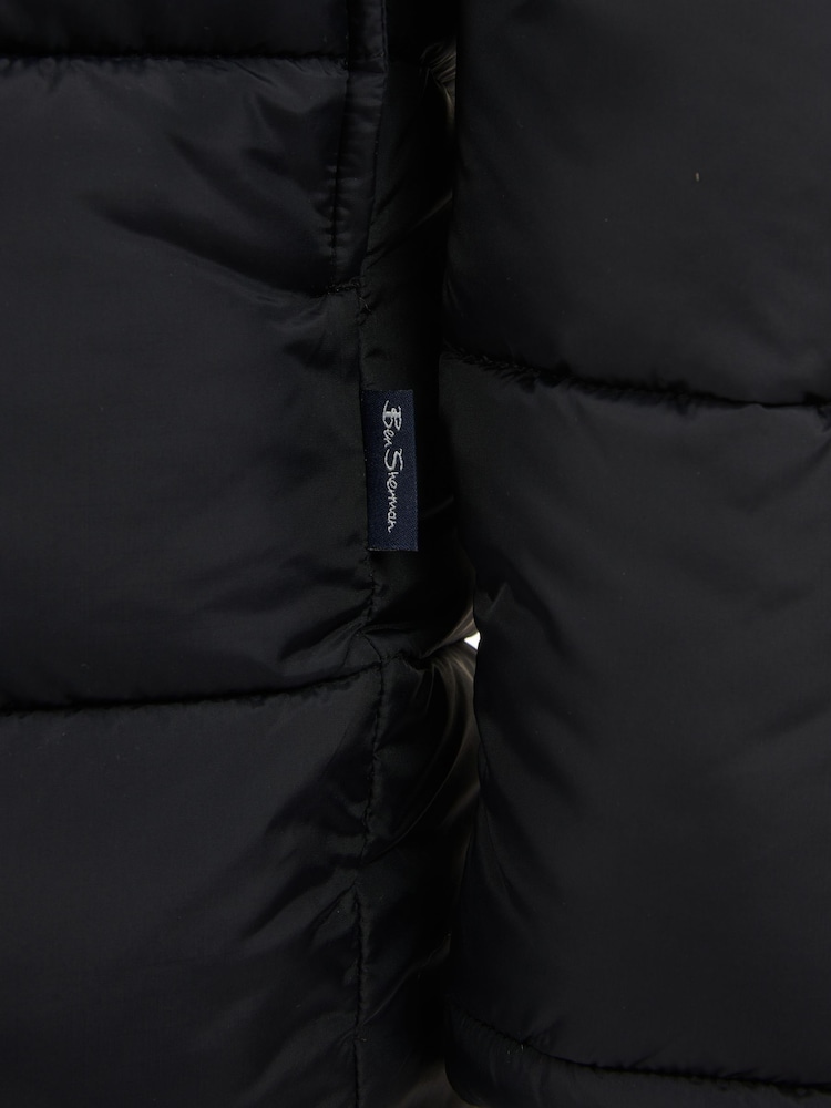 Ben Sherman Boys Longline Puffer Black Jacket - Image 6 of 6