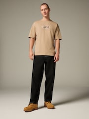 Pedra - Camiseta japonesa com estampa japonesa de modelagem relaxada 100% algodão - Imagem 4 de 9