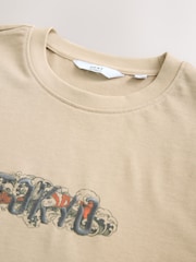 Pedra - Camiseta japonesa com estampa japonesa de modelagem relaxada 100% algodão - Imagem 9 de 9