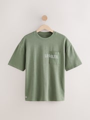 flambé Vert - Coupe ample - T-shirt épais imprimé graphique - Image 6 de 9