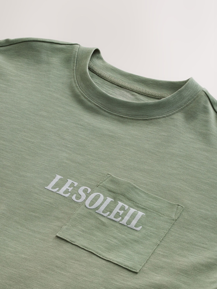 flambé Vert - Coupe ample - T-shirt épais imprimé graphique - Image 9 of 9