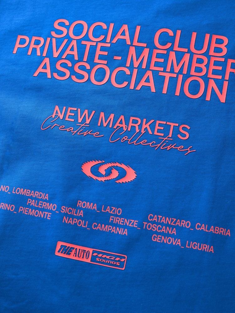 Blue Text Relaxed Fit Graphic Print Heavy Weight T-Shirt - Image 7 of 7