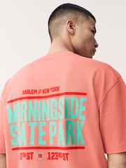 Pink Relaxed Fit Graphic Print Heavy Weight T-Shirt - Image 1 of 10