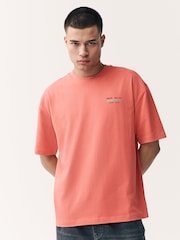 Pink Relaxed Fit Graphic Print Heavy Weight T-Shirt - Image 3 of 10