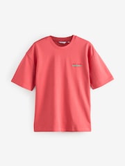 Pink Relaxed Fit Graphic Print Heavy Weight T-Shirt - Image 6 of 10