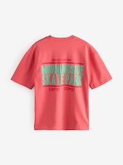 Pink Relaxed Fit Graphic Print Heavy Weight T-Shirt - Image 7 of 10
