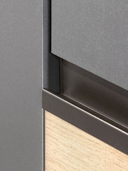 Rauch Grey Oak Fosta Wood and Mirror Semi Fitted 4 Door Wardrobe - Image 4 of 6