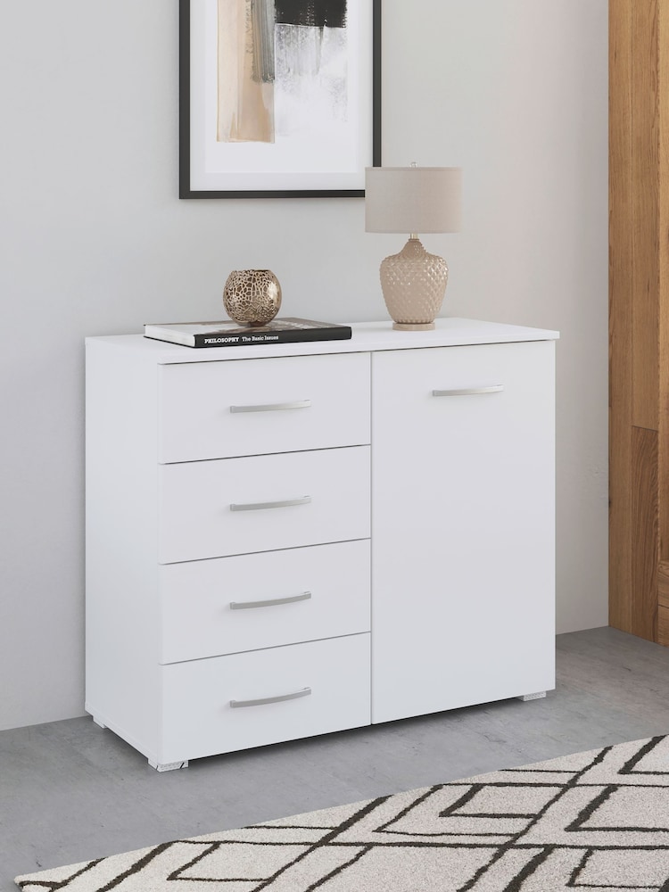 Rauch White Reflection Chest of 4 Drawer Drawers - Image 1 of 3