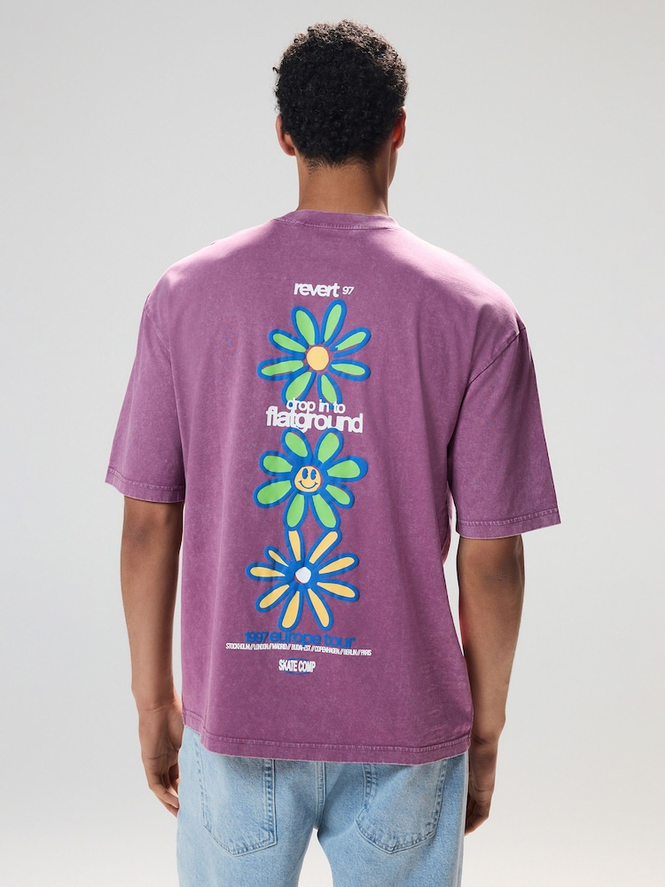 Purple Relaxed Fit Graphic Print T-Shirt - Image 1 of 9 Purple Relaxed Fit Graphic Print T-Shirt - Image 1 of 9