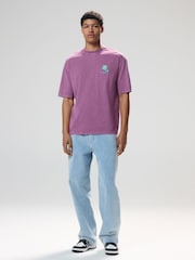 Morado - Corte amplio - Camiseta con estampado gráfico - Imagen 2 de 9