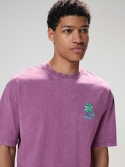 Morado - Corte amplio - Camiseta con estampado gráfico - Imagen 4 de 9