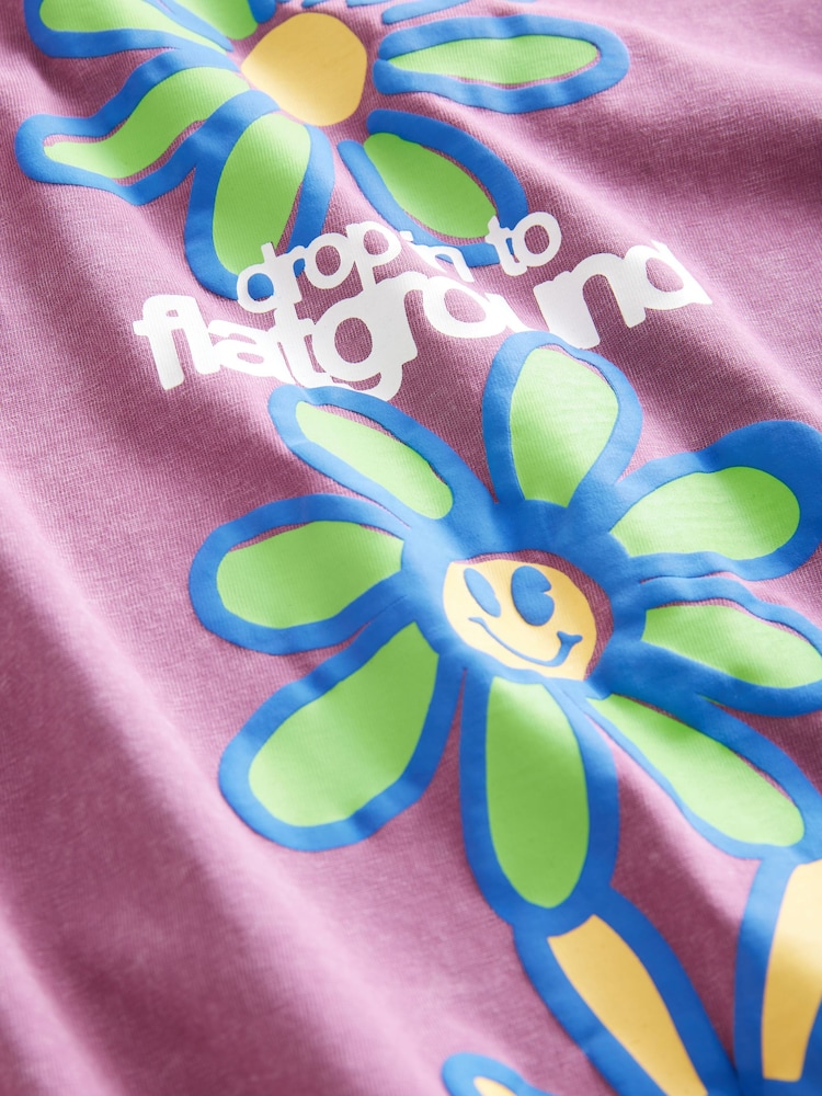 Morado - Corte amplio - Camiseta con estampado gráfico - Imagen 9 de 9