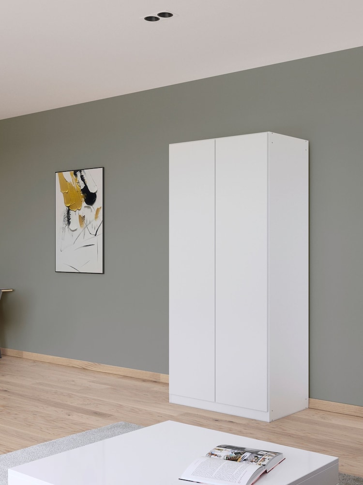 Rauch White Oak Fosta Wood Semi Fitted Double Wardrobe - Image 1 of 4