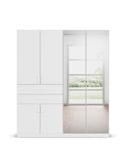 Rauch White Laika Wood and Mirror Semi Fitted 6 Door, 2 Drawer Wardrobe - Image 2 of 4