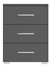 Rauch Grey Reflection 3 Drawer Bedside Table - Image 1 of 2