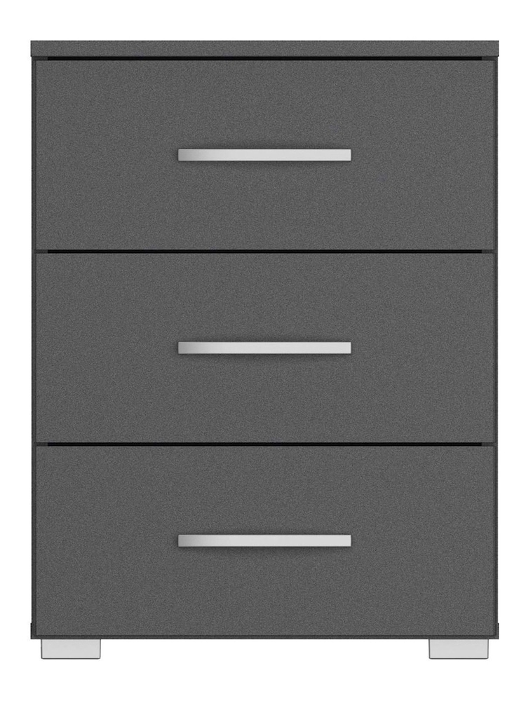 Rauch Grey Reflection 3 Drawer Bedside Table - Image 1 of 2