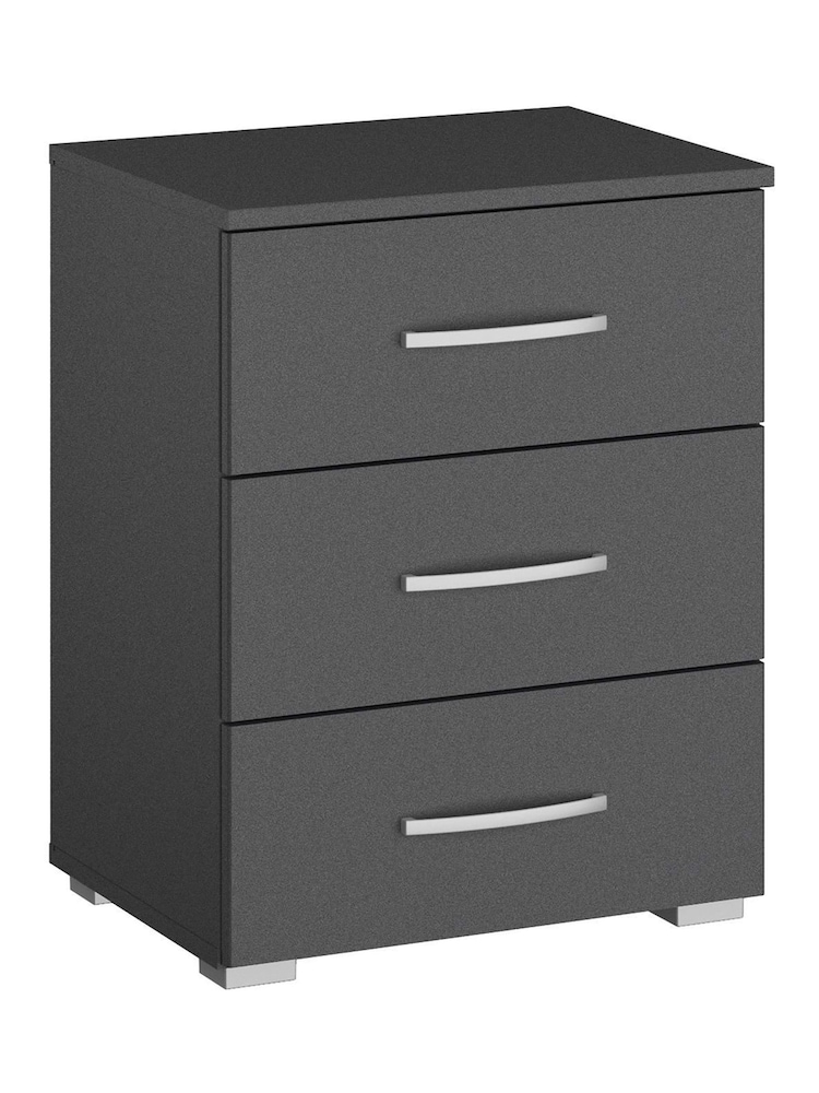 Rauch Grey Reflection 3 Drawer Bedside Table - Image 2 of 2