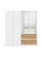 Rauch White Oak Fosta Wood and Mirror Semi Fitted 4 Door Wardrobe - Image 2 of 4