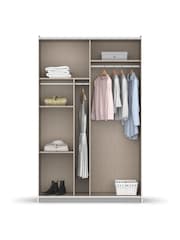 Rauch White Reflection Mirror Sliding Semi Fitted 1.3m Sliding Wardrobe with Additional Interior Shelves - Image 5 of 5