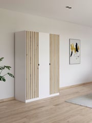 Rauch White Genova Wood and Mirror Triple Semi Fitted Wardrobe - Image 1 of 4
