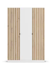 Rauch White Genova Wood and Mirror Triple Semi Fitted Wardrobe - Image 2 of 4