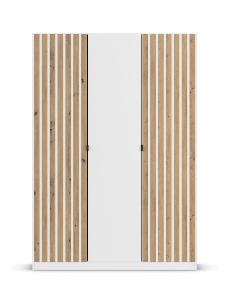 Rauch White Genova Wood and Mirror Triple Semi Fitted Wardrobe - Image 2 of 4