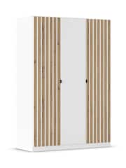 Rauch White Genova Wood and Mirror Triple Semi Fitted Wardrobe - Image 3 of 4